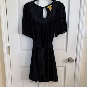 Catherine Malandrino Black Textured Mini Dress